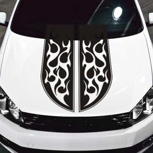 tribal flames stripe car hood decal sticker