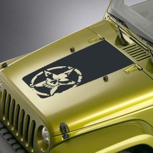 army star skull jeep hood blackout decal sticker