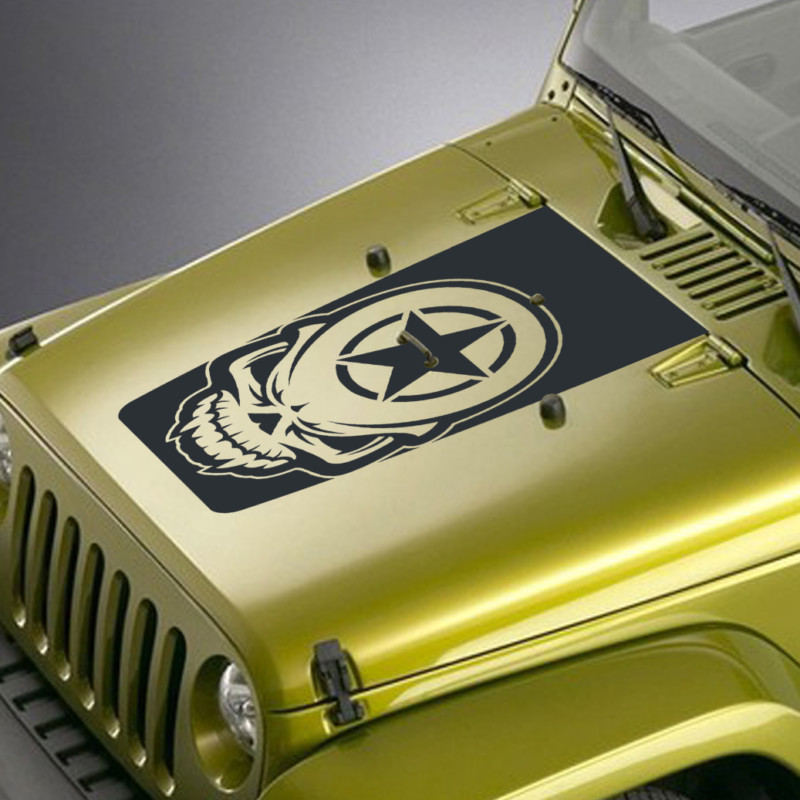 Skull Army Star Blackout Decal Sticker - Fits Jeep Wrangler – SkunkMonkey