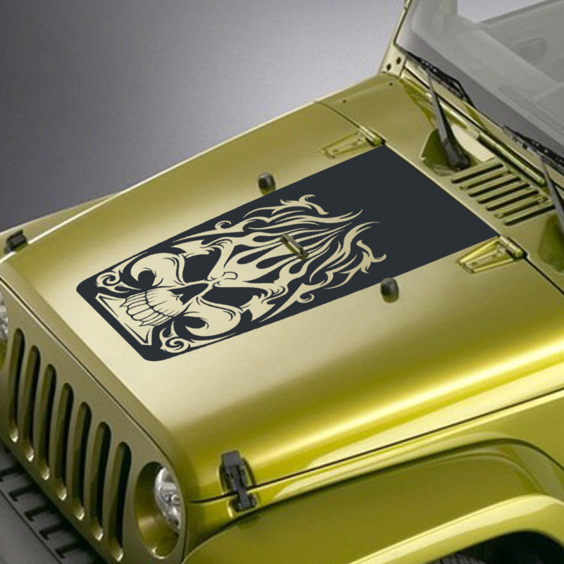 Skull Spade Blackout Decal Sticker – Fits Jeep Wrangler