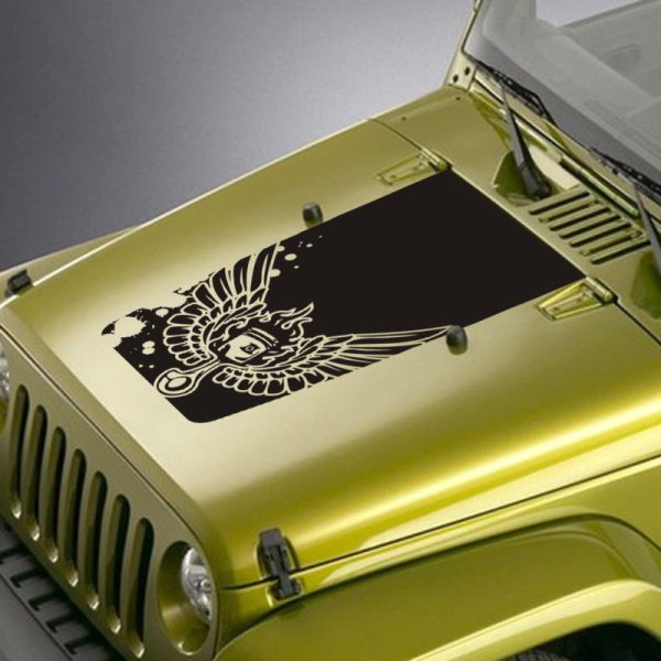 piston and wings jeep hood blackout decal sticker