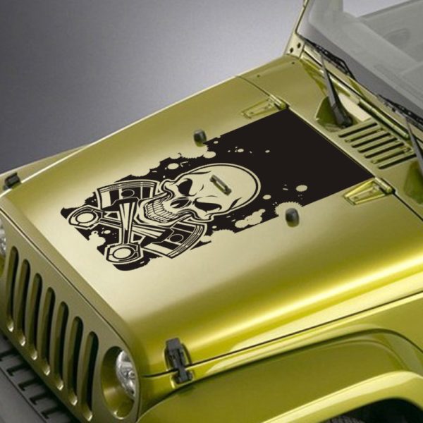 skull and pistons jeep blackout decal sticker