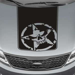 army star skull blackout truck hood decal sticker