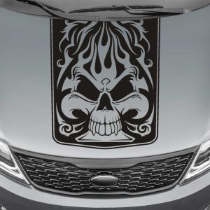 spade skull blackout truck hood decal sticker