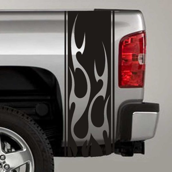 tribal flame truck bed stripe decal sticker