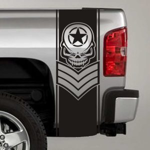 army star skull chevron truck bed stripe decal sticker