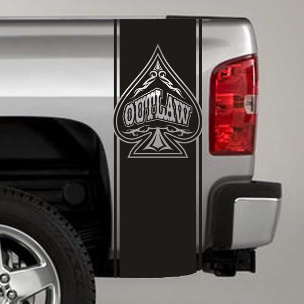 outlaw tribal spade truck bed stripe decal sticker