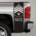 military sergeant badge truck bed stripe decal sticker
