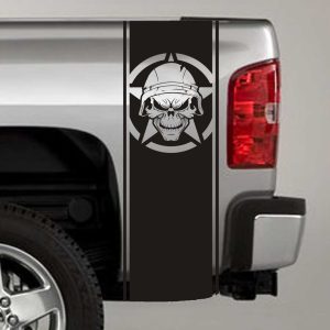 army star soldier skull military truck bed stripe decal sticker
