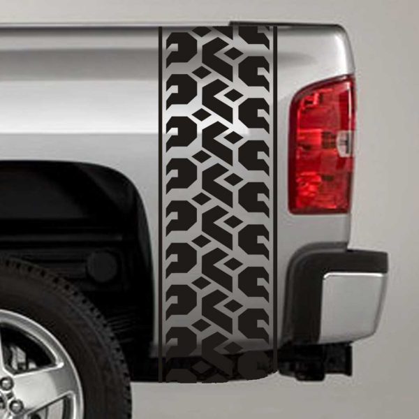 tire tread truck bed stripe decal sticker