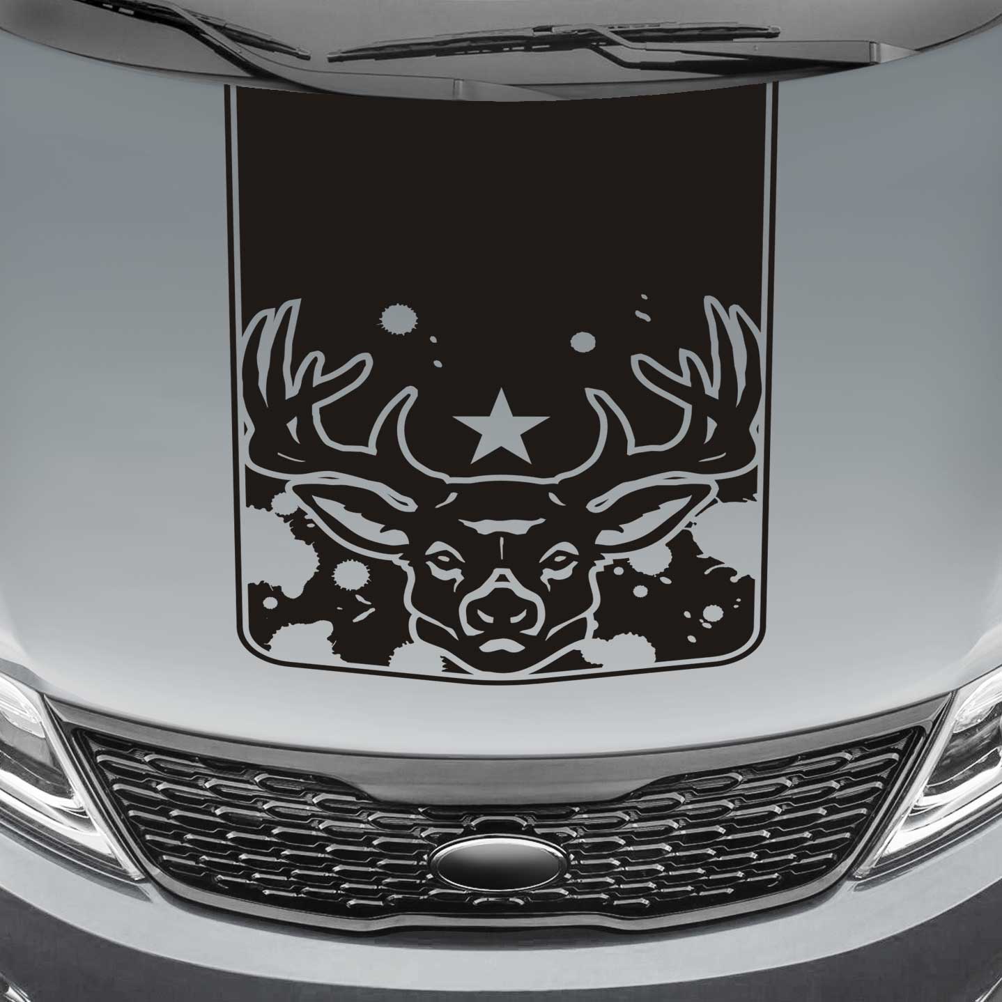 deer star blackout truck hood decal sticker
