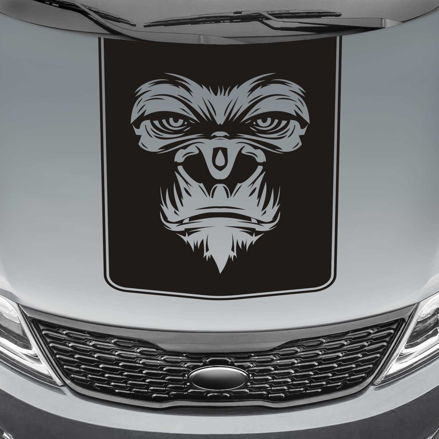 gorilla face blackout truck hood decal sticker