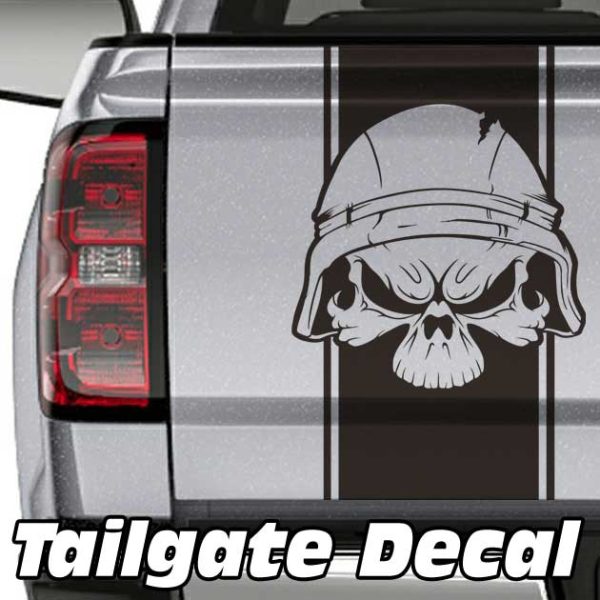 military skull truck tailgate decal sticker
