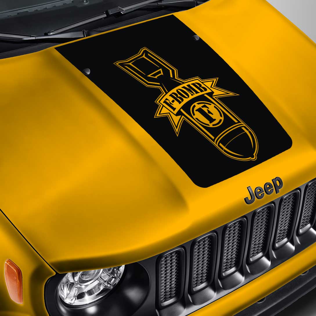 Blackout F-Bomb Hood Decal Sticker – Fits Jeep Wrangler